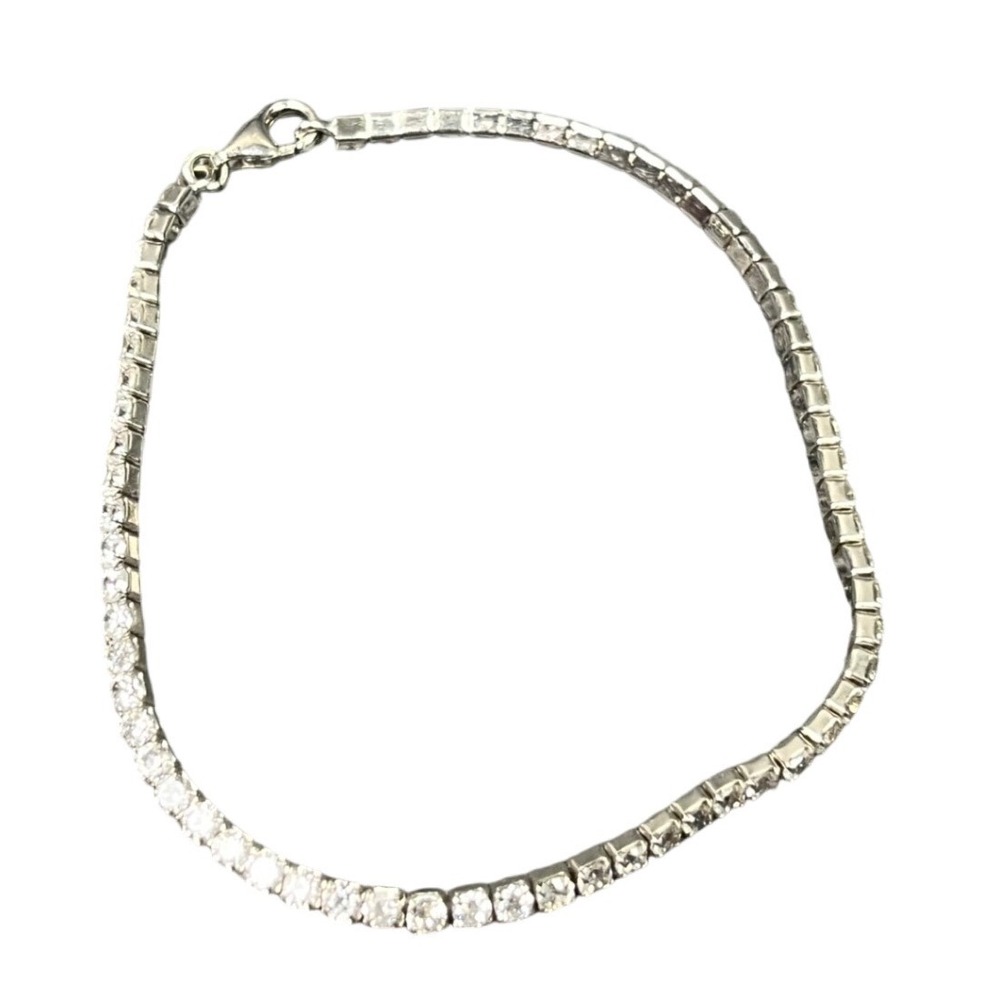 EJ Sterling Silver 925 Cubic Zirconia Tennis Bracelet 8.5 Inch Round Cut‎ CZ Box